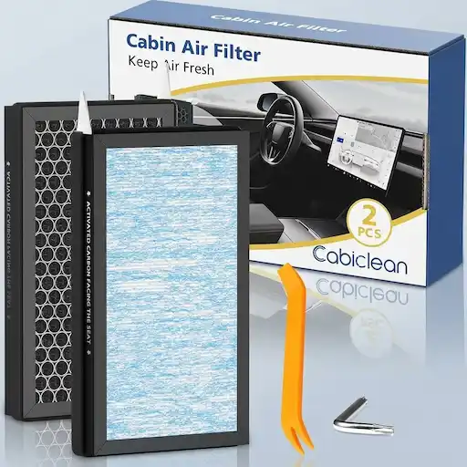 Tesla Model 3 Model Y H13 HEPA premium activated carbon cabin air filter 2-pack - Cabiclean